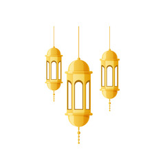 Ramadan Kareem, beautiful golden lights, lamps, night lights.