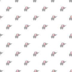 Seamless pattern of cartoon elephant