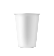Realistic blank mock up paper cup. Coffee to go, take out mug. Vector illustration isolated and can be use for any backgrounds. EPS10.