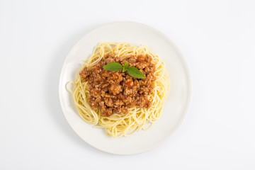 Spaghetti Bolognese Isolated on white background