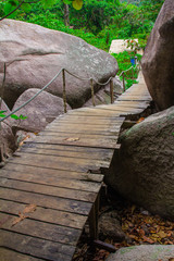 Fototapeta premium Wooden steps in Thai