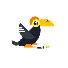Obraz na płótnie Canvas Vector of toucan Hornbill bird design on white background. Wild Animals. vector illustration. image