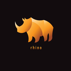 rhino Gradient Orange on a dark background. logo. symbol. vector