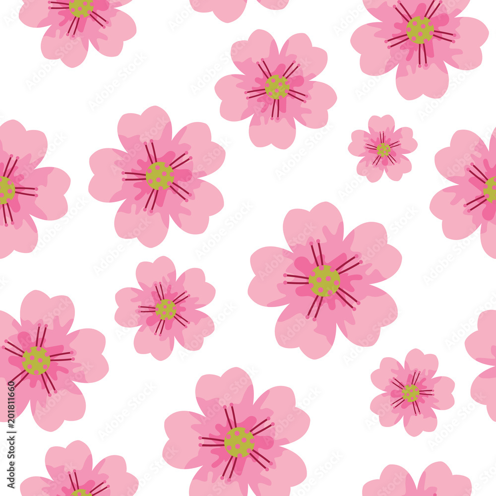 Aufkleber cherry or sakura flower seamless pattern element. elegant texture for backgrounds. seamless pattern 