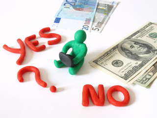 Money dollars and euro