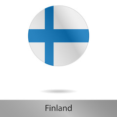 Obraz premium Finland round icon with shadow