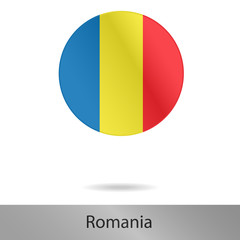 Fototapeta premium Romania round icon with shadow