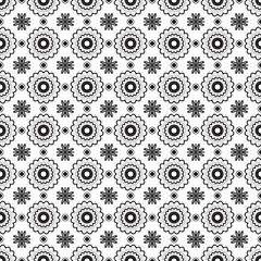 Romantic Black And White Monochrome Flowers Graphic Pattern Vector Illustration