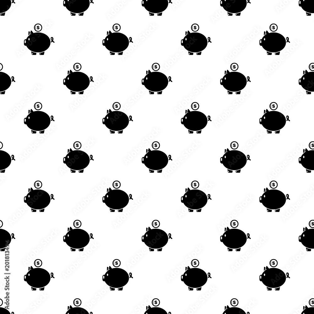 Poster pig money pattern vector seamless repeating for any web design
