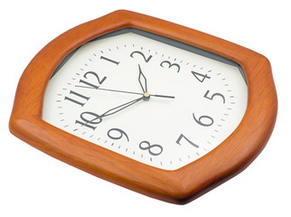 Modern wall clock isolated on white