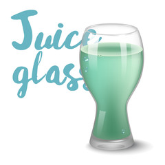 Vector illustration of Icon of drink with fruit. Realistic lime juice on white background.