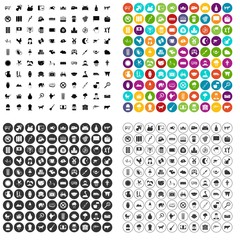 100 cow icons set vector in 4 variant for any web design isolated on white