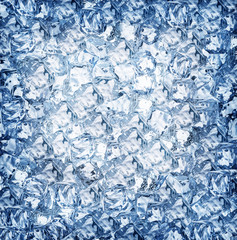 Ice cube background. Top view.