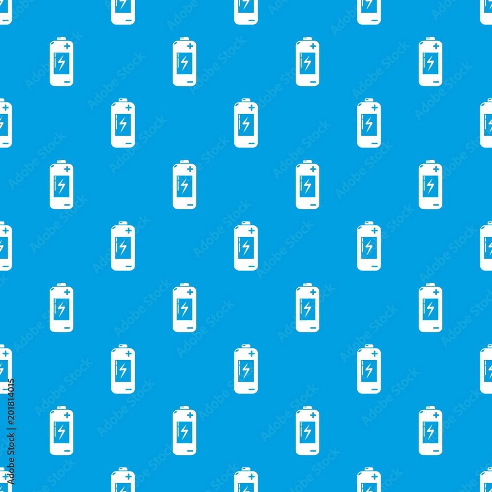 Poster battery pattern vector seamless blue repeat for any use