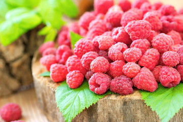 Fresh ripe raspberry