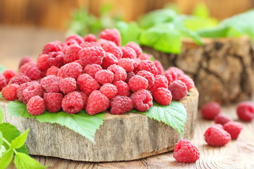Fresh ripe raspberry