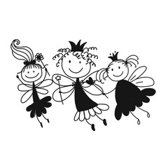 Cute little fairies, sketch for your design