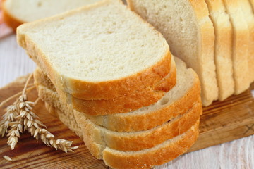 Sliced white bread