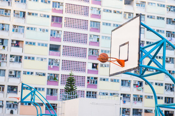Fototapeta premium Basketball court at the Choi hung estate, Hong Kong