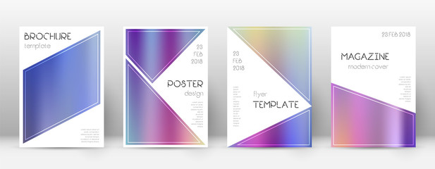 Fototapeta premium Flyer layout. Triangle trending template for Brochure, Annual Report, Magazine, Poster, Corporate Presentation, Portfolio, Flyer. Beautiful color gradients cover page.