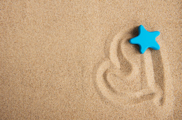 Decorative starfish on a sand