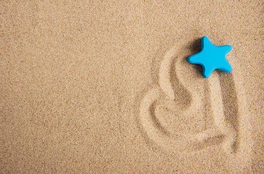 Decorative starfish on a sand