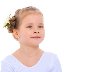 Portrait of a little girl close-up.