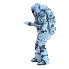 Astronaut on white. Mixed media