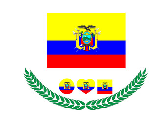 Obraz premium Ecuador Flag vector illustration. Ecuador Flag. National Flag of ecuador on white background