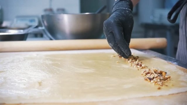 Fresh fruits for apple strudel - products for bakery on dough