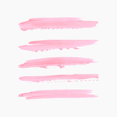 Obraz premium Acrylic art brush painted textured stripes set isolated vector background. Watercolor stroke set.