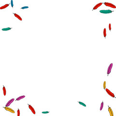 Colorful feathers. Prints of Colored feathers Design for Goods for Pets. Simple Pattern for Print, Logo or Poster. Vector Confetti Background.