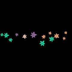 Festive Background with Colorful  flowers. Feminine Pattern for Postcard, Print, Banner or Poster. Small Pretty  flowers For Party Decoration, Wedding, Birthday or Anniversary Invitation. 