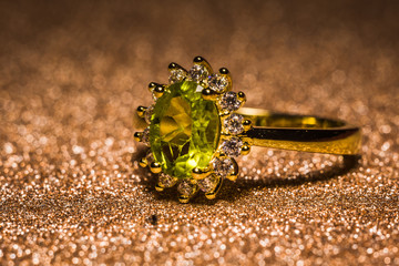 Gold ring with peridot