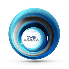 Spiral swirl flowing lines 3d vector abstract background