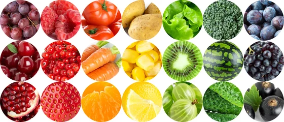 Photo sur Plexiglas Légumes frais Collection of fruits and vegetables