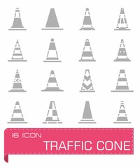 Fototapeta premium Vector Traffic cone icon set