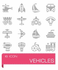 Fototapeta na wymiar Vector Vehicles icon set