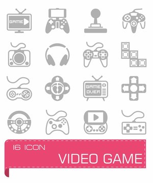 Vector Video game icon set