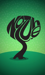 Black silhouette typography of a Tree