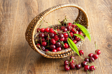 Cherries in basket