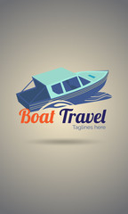 Boat travel logo template design