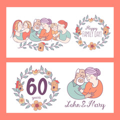 Happy family. Family day.  Vector illustration.