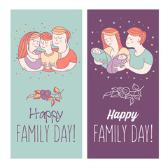 Happy family. Family day.  Vector illustration.