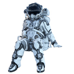 Astronaut on white. Mixed media © Sergey Nivens