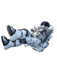 Fototapeta na wymiar Astronaut on white. Mixed media