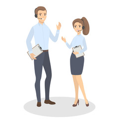 Isolated business couple.