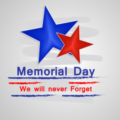 Obraz premium Illustration of USA Memorial Day background