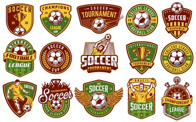 Set of soccer emblems