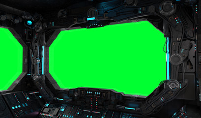 Obraz premium Statek kosmiczny grunge wewnętrzny okno odizolowywający